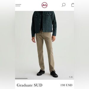 AG Men's Taupe Sueded Stretch Slim Jean